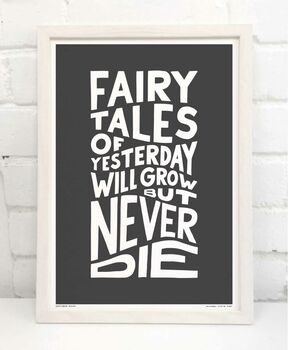 Fairy Tales Of Yesterday Lyric Print, 8 of 9