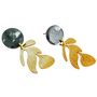 Forest Green Leaf Stud Earrings, thumbnail 2 of 3