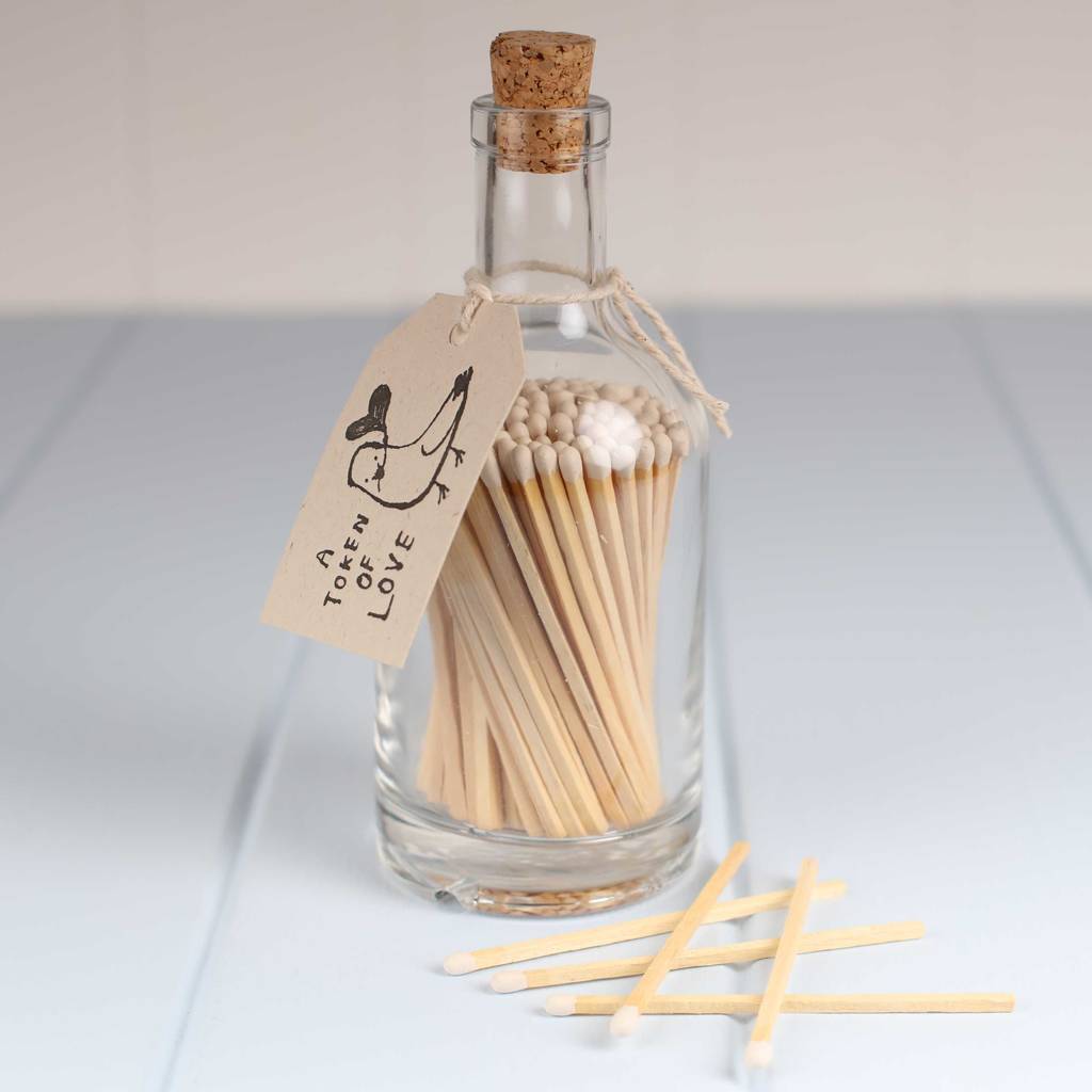 log burner long matches in a jar by nest