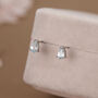 Genuine Swiss Blue Topaz Crystal Droplet Stud Earrings In Sterling Silver, thumbnail 4 of 12
