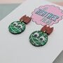 Brussel Sprout Glitter Resin Christmas Earrings, thumbnail 4 of 4
