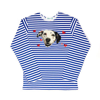 Personalised Pet Embroidered Long Sleeve Stripy T Shirt, 5 of 6