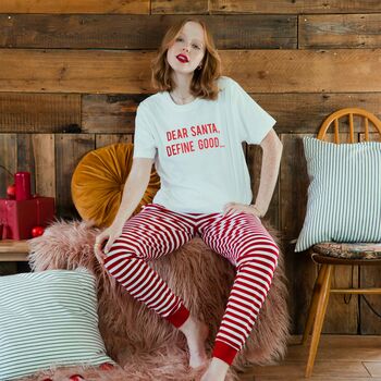 Dear Santa Define Good Christmas Eve Pyjama Set, 2 of 2