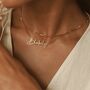 Dainty Name Necklace With Box Chain, thumbnail 2 of 11