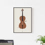 Cello Print | Cellist Instrument Poster, thumbnail 7 of 8