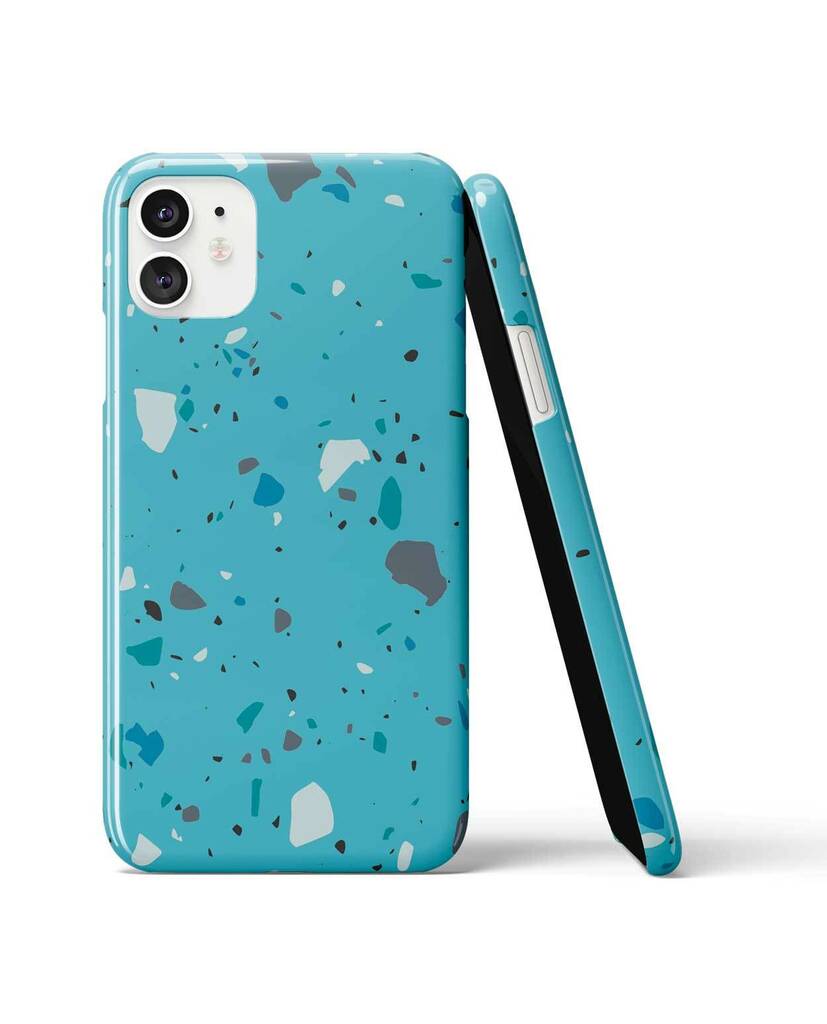 Giant Sparrows Terrazo Blue Mint Phone Case By GigglyFox