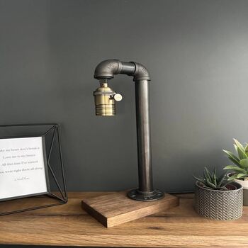 Steampunk Pipe Desk Lamp – Vintage Industrial Light, 5 of 6