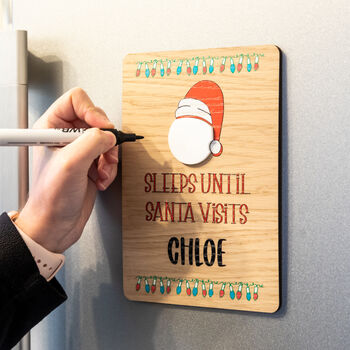 Personalised Santa Christmas Countdown Magnet Or Stand, 7 of 7