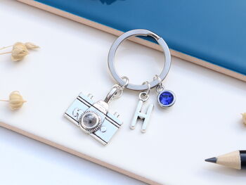 Personalised Camera Keyring Photographer Gift. Travel Keyring, 2 of 9