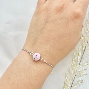 Handmade Cherry Blossom Clay Adjustable Bracelet, 6 of 8