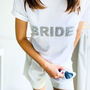 Bride T Shirt With Sparkly Rhinestone Letters, thumbnail 5 of 5