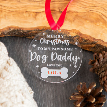 Personalised Dog Daddy Christmas Bauble, 4 of 5