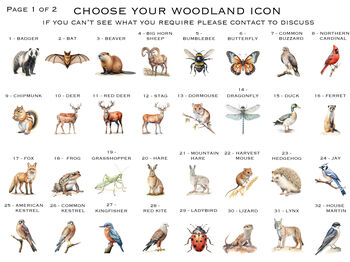 Woodland Animal Wdding Table Plan Cards, 6 of 10