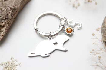 Personalised Cute Rat Keyring Rat Lover Gift. Rat Mom Gift, 3 of 8