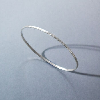 Sterling Silver Hammered Bangle, 2 of 8