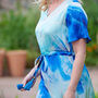 Liana Dress In Blue Ocean Print, thumbnail 4 of 4