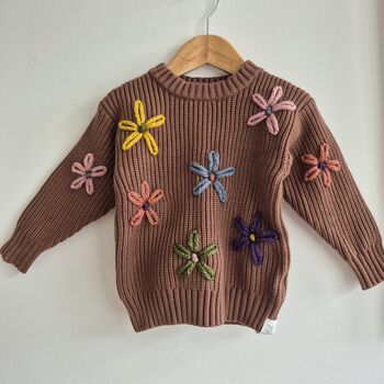 Hand Embroidered 'Flower' Baby And Toddler Jumper, 8 of 11
