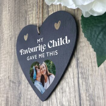 My Favourite Child Gave Me This Photo Slate Heart, 4 of 5