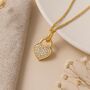 Personalised 9ct Yellow Gold Diamond Heart Padlock Necklace, thumbnail 1 of 10