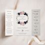 Navy And Pink Floral Gatefold Wedding Invitations, thumbnail 1 of 5