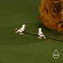 Cute Pigeon Bird Stud Earrings In Sterling Silver, thumbnail 6 of 12