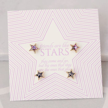Double Star Stud Earring Gift Set, 2 of 3