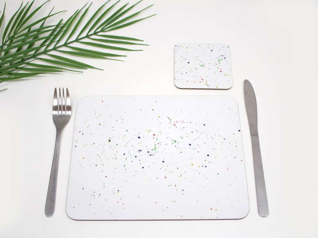 Paint Splatter Placemat Set By Rolfe & Wills