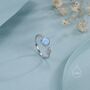 Sterling Silver Blue Opal Olive Leaf Ring, thumbnail 4 of 11