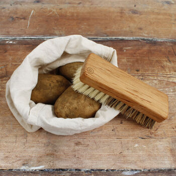 Sustainable Wood Vegetable Brush With Plant Bristles, 2 of 8