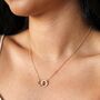 Personalised Interlocking Pearl Crystal Hoops Necklace, thumbnail 2 of 6