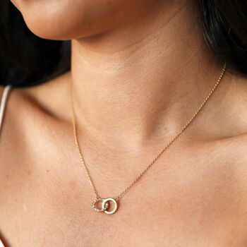 Personalised Interlocking Pearl Crystal Hoops Necklace, 2 of 6