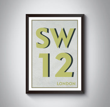Sw12 Balham, Clapham South London Postcode Art Print, 5 of 10