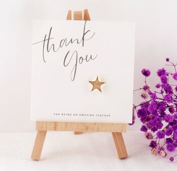 Gold Star Teacher Thank You Gift Pin – End Of Term Teacher Gift Idea, Small Teacher Appreciation Reward Present, 3 of 11