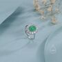 Sterling Silver Vintage Inspired Green Onyx Cz Ring, thumbnail 5 of 12