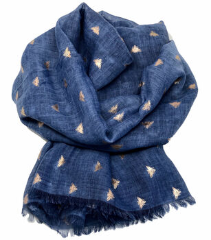 Bee Print Foil Scarf, 8 of 10
