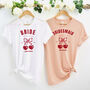 Cute Bride T Shirt Cherry Design Hen Party, thumbnail 10 of 11