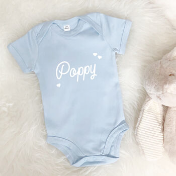 Name With Hearts Personalised Babygrow, 4 of 7