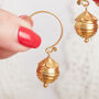 Gold Plated Silver Hoop Ball Earrings, thumbnail 7 of 8