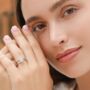 One Carat Round Solitaire Moissanite Engagement Ring In Sterling Silver And Gold Vermeil, thumbnail 2 of 7