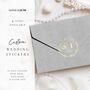 Custom Foil Stickers For Wedding Invitation Envelopes And Favours Floral Wreath Monogram, thumbnail 2 of 12