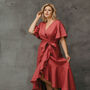 Linen Maxi Wrap Dress | Bridesmaid And Special Occasion Dress, thumbnail 6 of 12