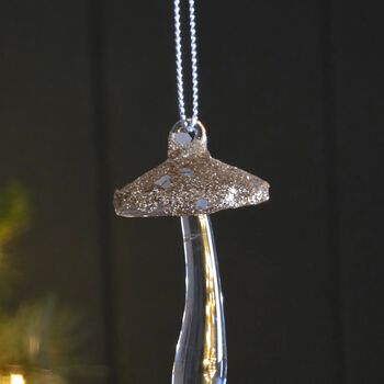 Gold Glass Mushroom Hanging Decoration, 2 of 2