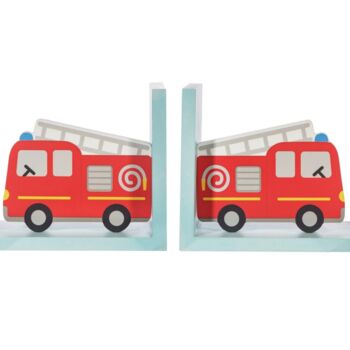 Personalised Red Fire Engine Bookends, 5 of 5