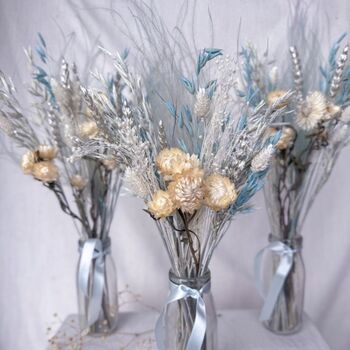 Blue And Silver Dried Flowers With Vase Gift, 2 of 4