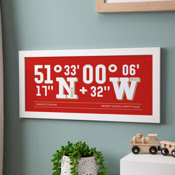 Football Stadium Coordinates Framed Print, 2 of 2