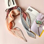 Pleated Candy Stripes Silky Scarf In A Handbag Box, thumbnail 6 of 8