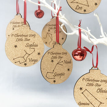 Personalised Zodiac 1st Christmas Baubles, 4 of 10