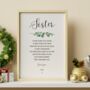 Sister Christmas Gift Sisters Personalised Christmas Poem Print, thumbnail 2 of 9