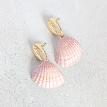 Pink Shell Drop Earrings, 3 of 7