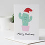 Merry Cact Mas Funny Cactus Christmas Card, thumbnail 1 of 3